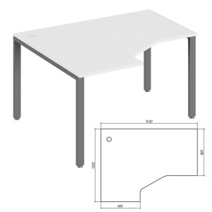 Эргономичный стол левый 140x120x75