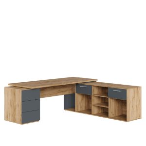 Стол письменный на креденции и тумбе 218x205x75