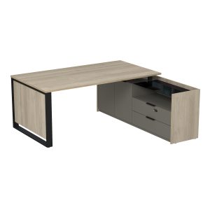 15СОД-КЗ-ШД.1810 Стол рабочий на опорной двусост тумбе, с ящ, с код замком 1860x1768x750